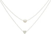 Sweet Double Layers Imitation Pearls Heart-shaped Pendant Necklace