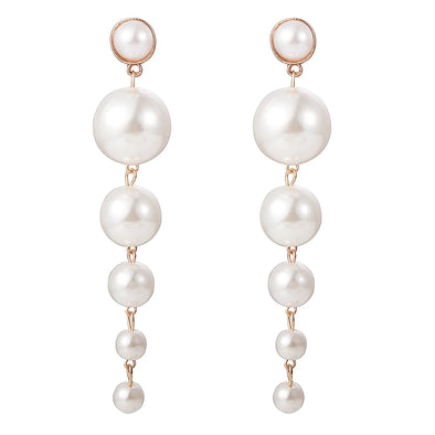 Trendy Elegant Big Simulated Pearl Earrings