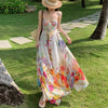 Summer Floral Print Boho Maxi Dress