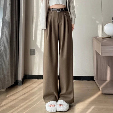 High Waist Straight Trousers