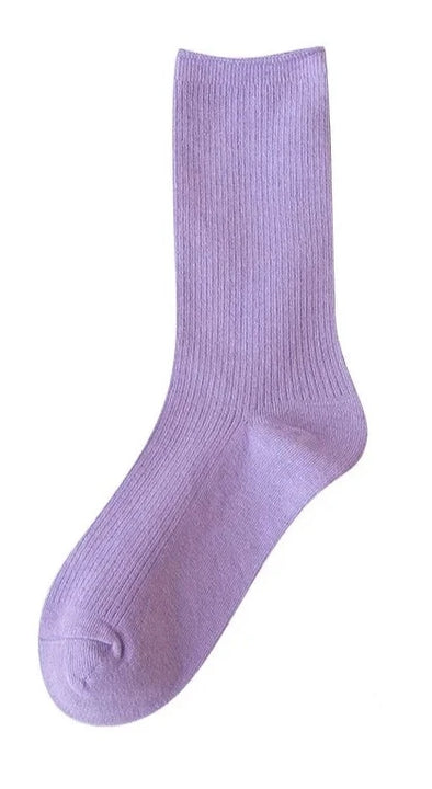 Women Socks Fashion Solid Color